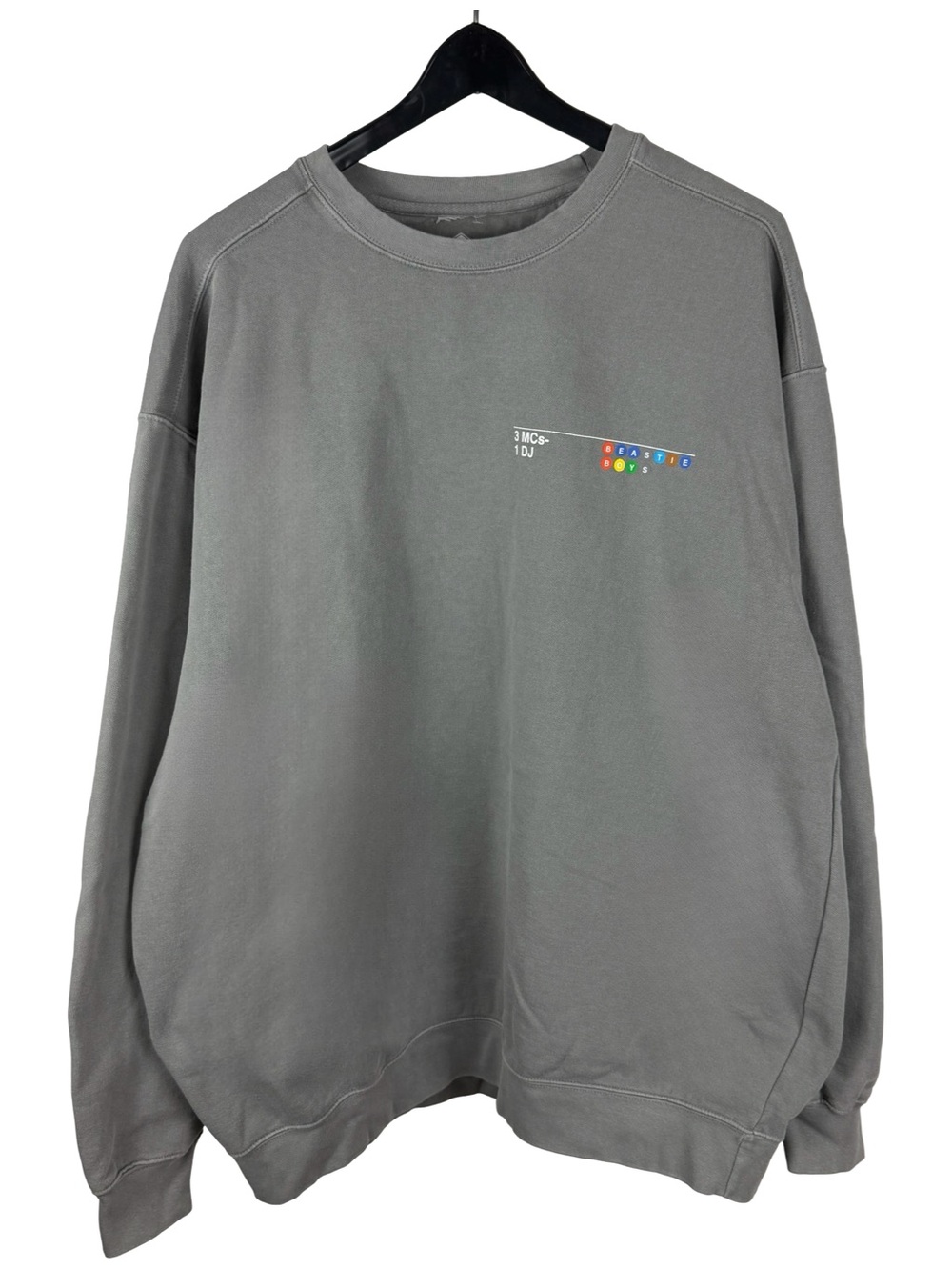 Mens Y2K Beastie Boys Hip Hop Rap Rock Grey Pullover Music Sweatshirt Size 2XL